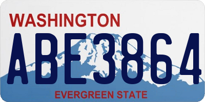 WA license plate ABE3864