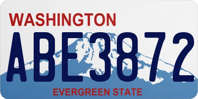 WA license plate ABE3872