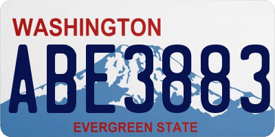 WA license plate ABE3883