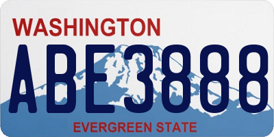 WA license plate ABE3888