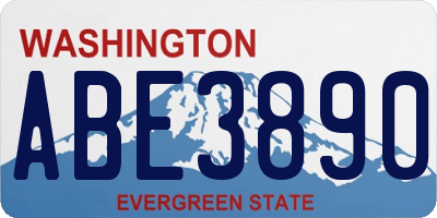 WA license plate ABE3890