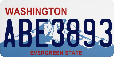 WA license plate ABE3893