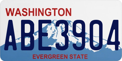 WA license plate ABE3904