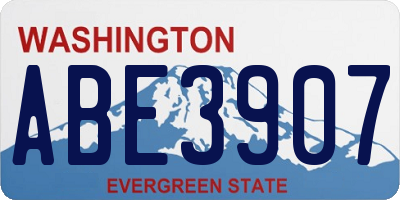 WA license plate ABE3907