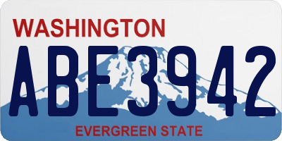 WA license plate ABE3942