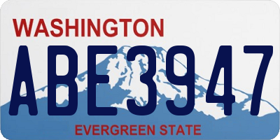 WA license plate ABE3947
