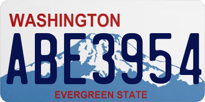 WA license plate ABE3954