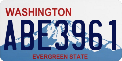 WA license plate ABE3961