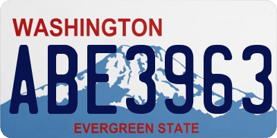 WA license plate ABE3963