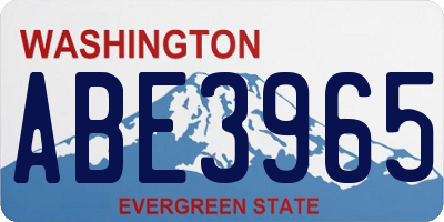 WA license plate ABE3965