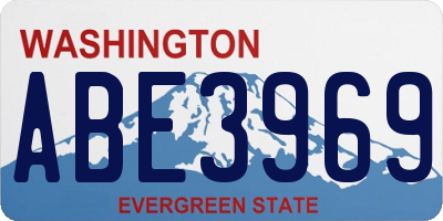 WA license plate ABE3969