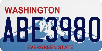 WA license plate ABE3980