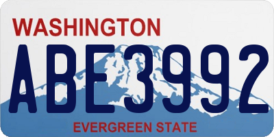 WA license plate ABE3992