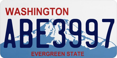 WA license plate ABE3997
