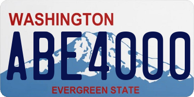WA license plate ABE4000