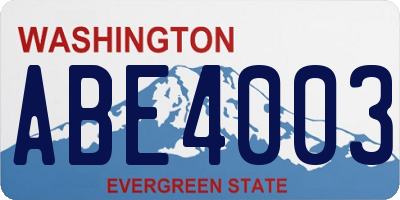 WA license plate ABE4003