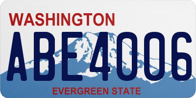 WA license plate ABE4006