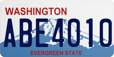 WA license plate ABE4010