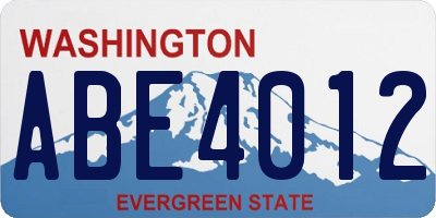 WA license plate ABE4012