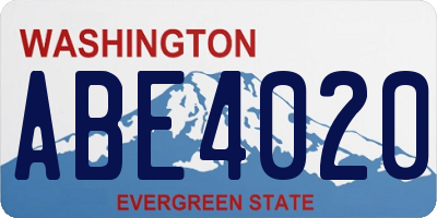 WA license plate ABE4020
