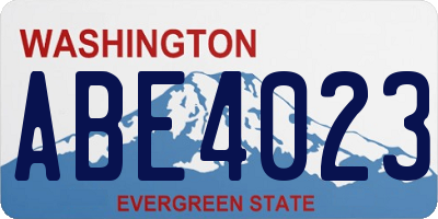 WA license plate ABE4023