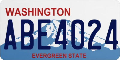 WA license plate ABE4024