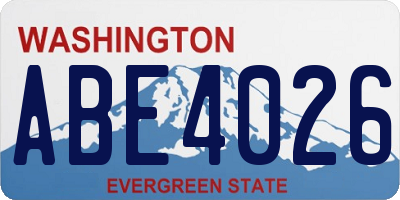 WA license plate ABE4026