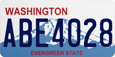 WA license plate ABE4028