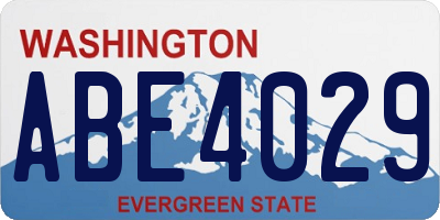WA license plate ABE4029