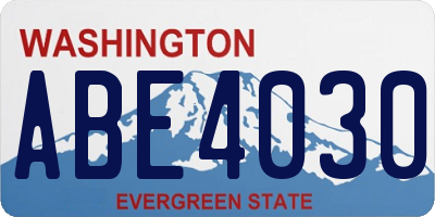 WA license plate ABE4030