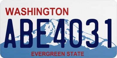 WA license plate ABE4031