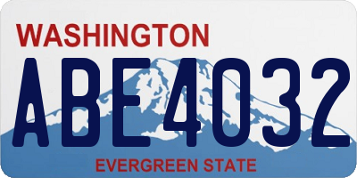 WA license plate ABE4032