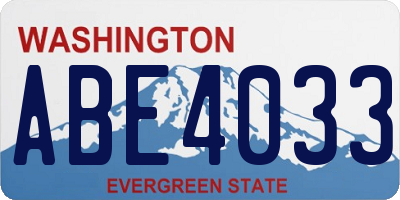 WA license plate ABE4033