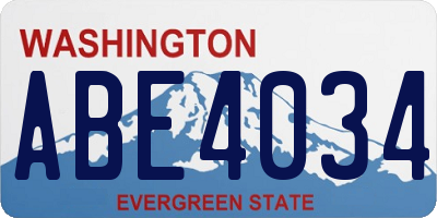 WA license plate ABE4034