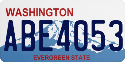 WA license plate ABE4053