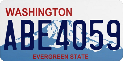 WA license plate ABE4059