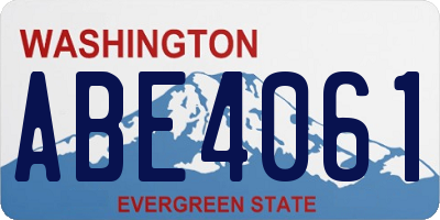 WA license plate ABE4061