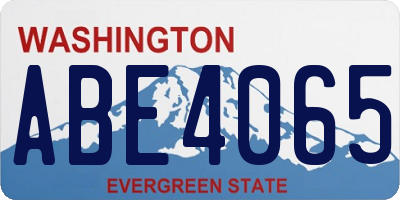 WA license plate ABE4065