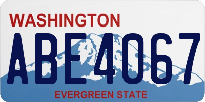 WA license plate ABE4067