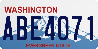 WA license plate ABE4071