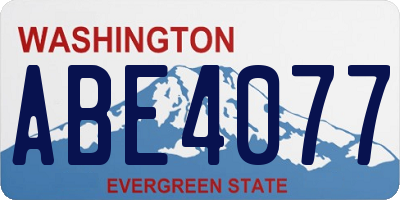 WA license plate ABE4077