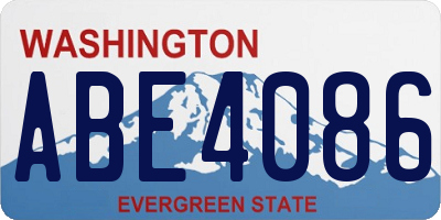 WA license plate ABE4086