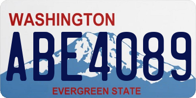 WA license plate ABE4089