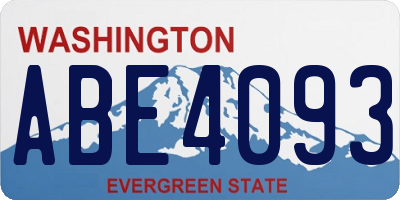 WA license plate ABE4093