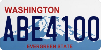 WA license plate ABE4100