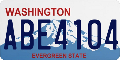 WA license plate ABE4104