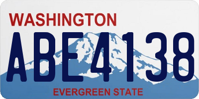 WA license plate ABE4138