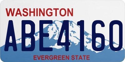 WA license plate ABE4160