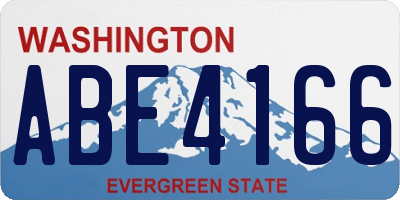 WA license plate ABE4166