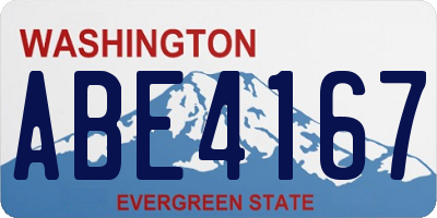 WA license plate ABE4167
